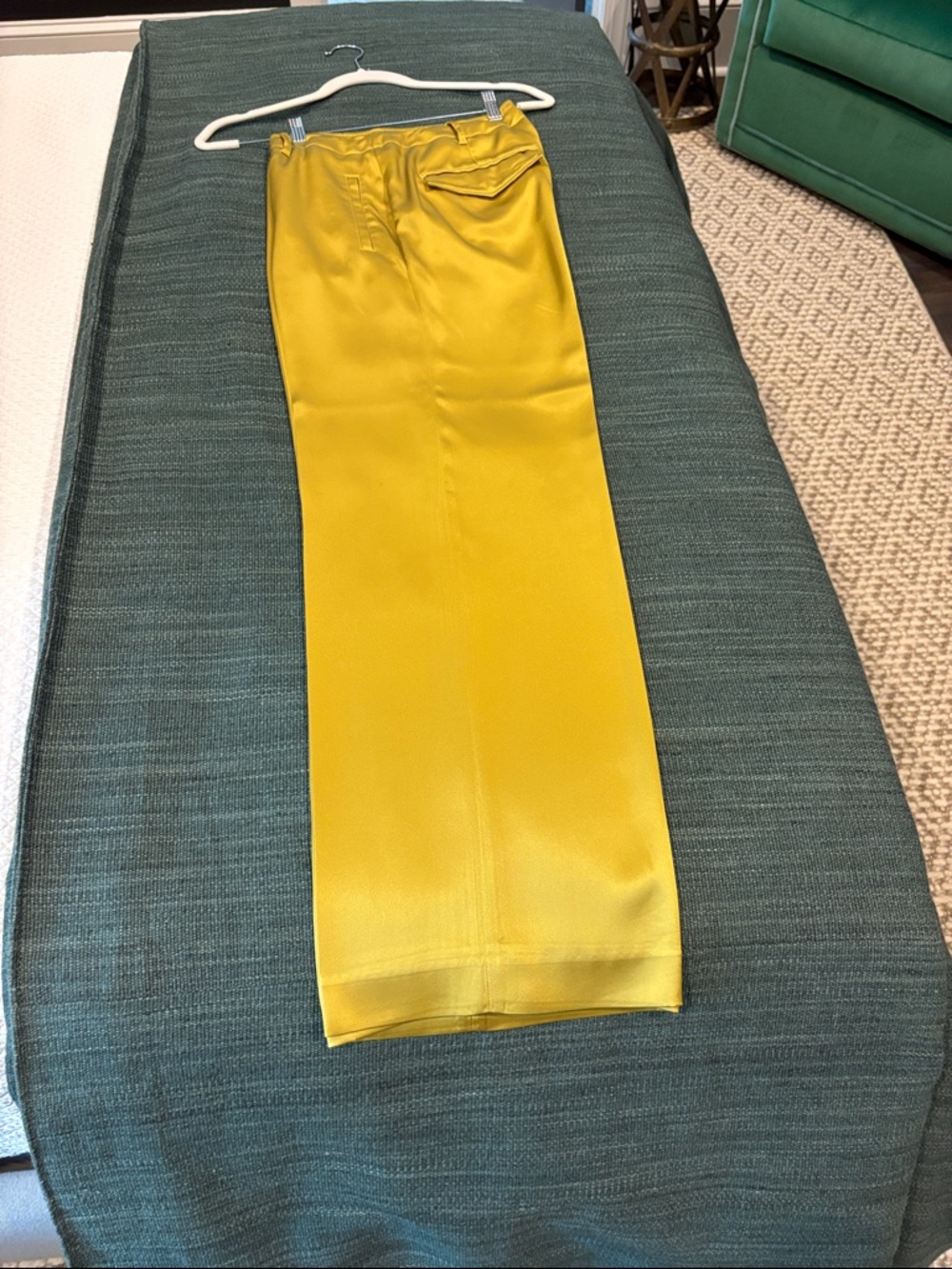 Rag & Bone Dylan Satin Wide Leg Pants In Yellow